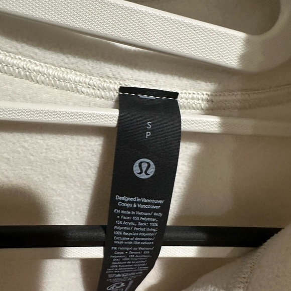 Lululemon Men’s Fleece $168 High Pile HalfZip Pullover Bone - Picture 9 of 9